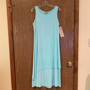 Beautiful Aqua 100% gauze cotton dress; completely pre-shrunk